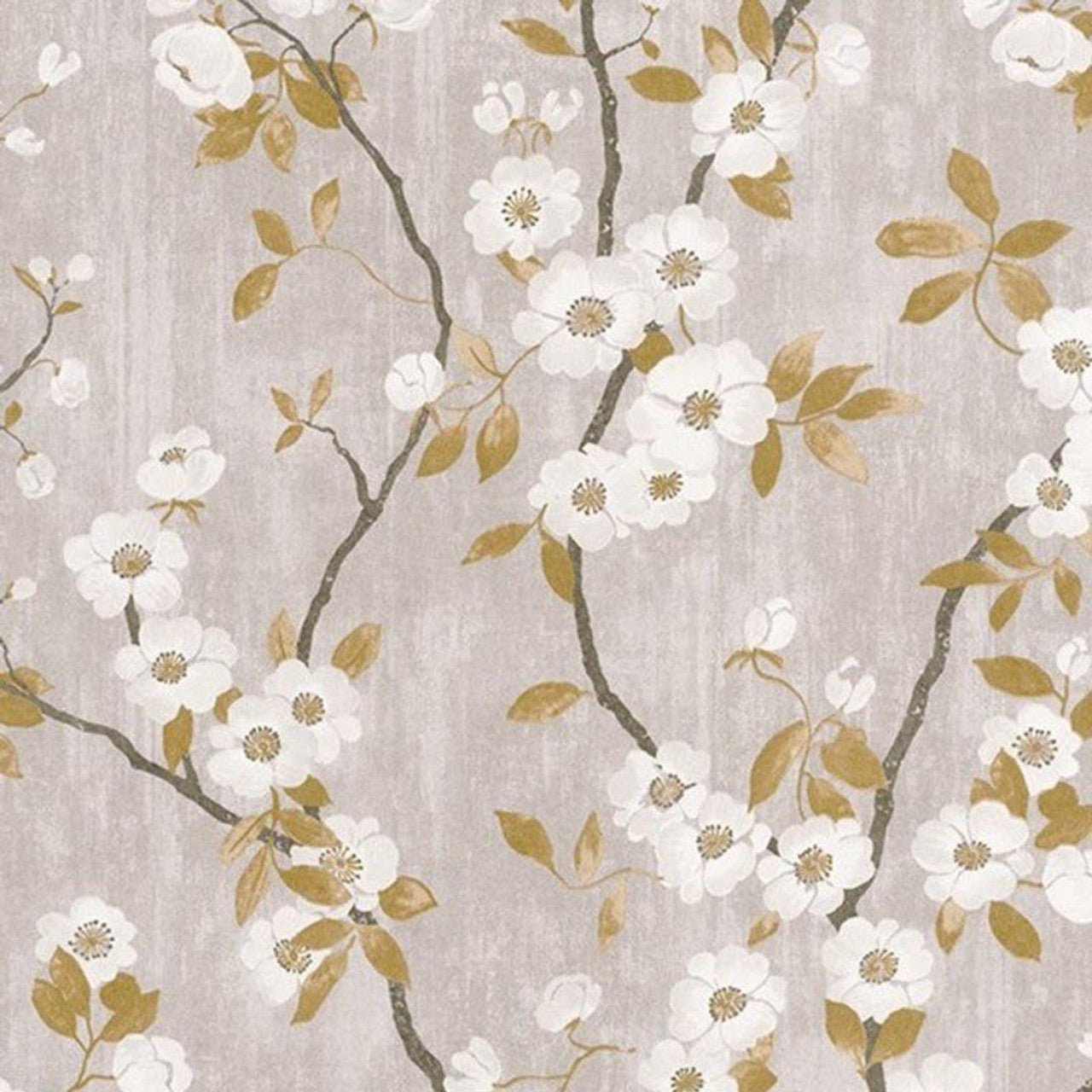Spring Flower Delicacy Wallpaper - Taupe And Noir - Casadeco - 85392327 - Premier Wallcovering