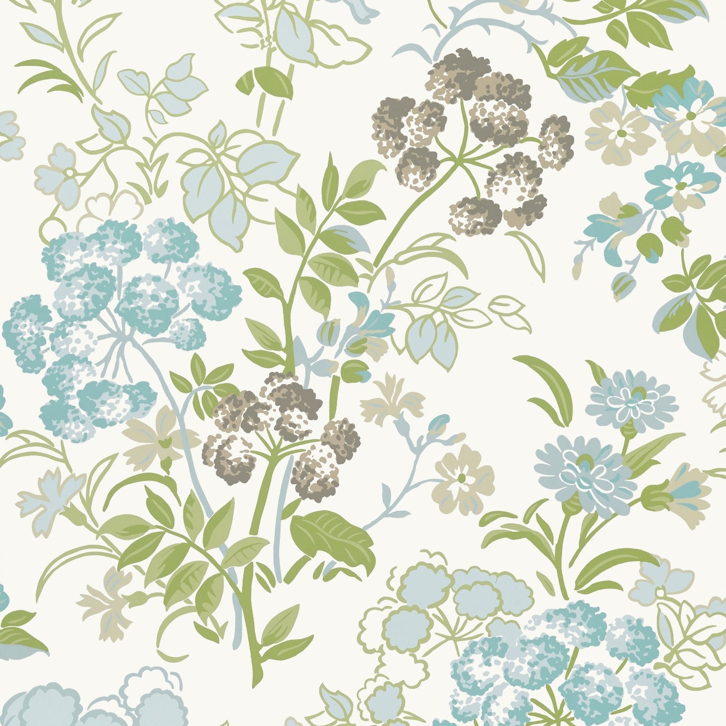 Spring Garden Wallpaper - Spa Blue - Thibaut - T14339 - Premier Wallcovering