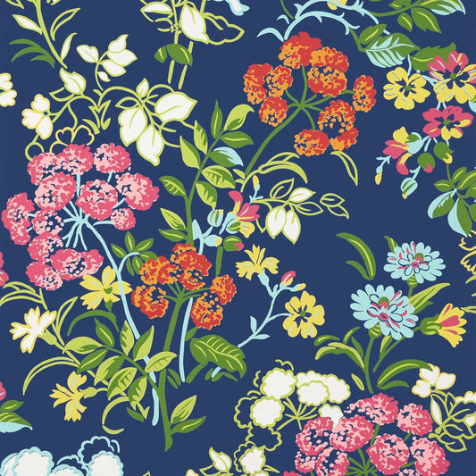 Spring Garden Wallpaper - Navy - Thibaut - T14337 - Premier Wallcovering