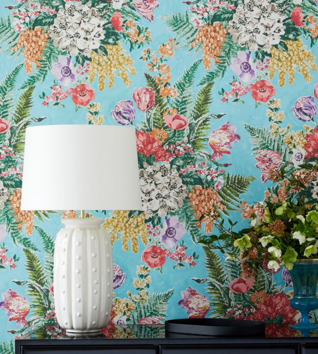 Spring Garden Wallpaper - Blue - Madeaux - W3350 - 01 - Premier Wallcovering