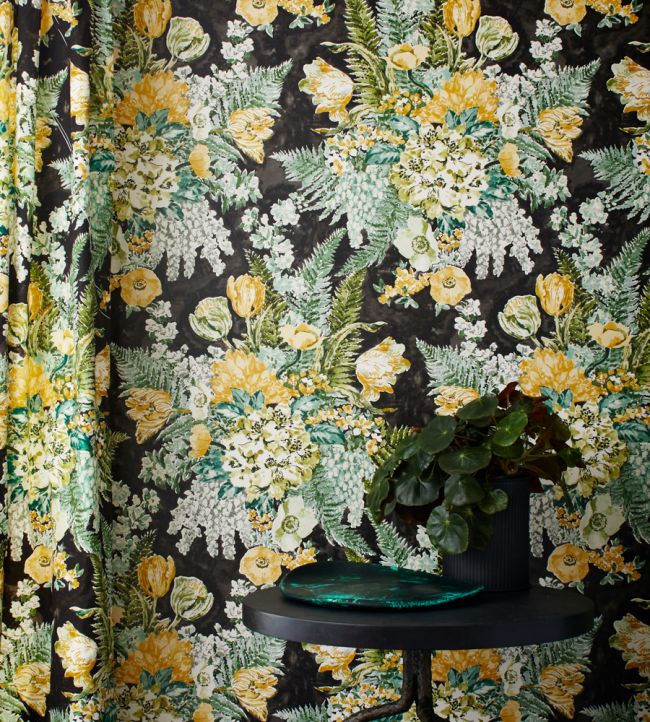Spring Garden Wallpaper - Black - Madeaux - W3300 - 01 - Premier Wallcovering