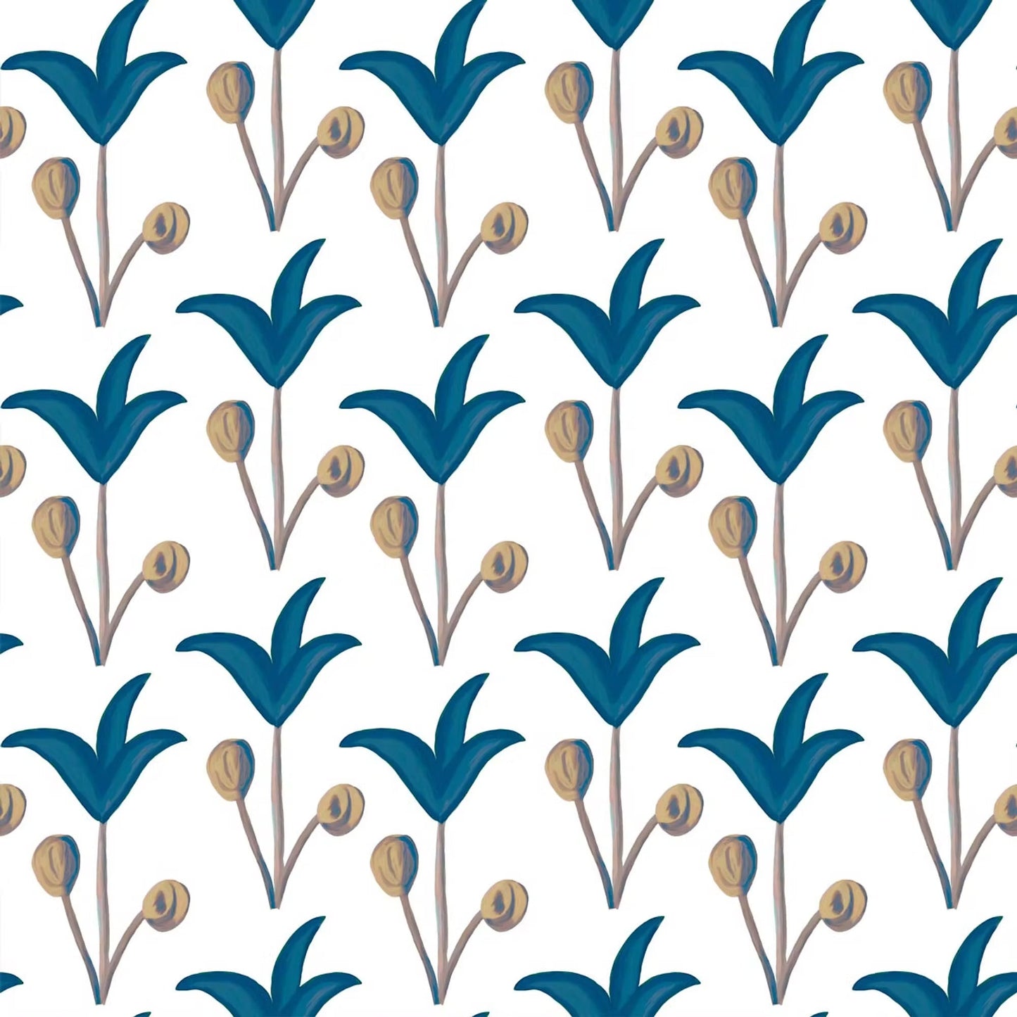 Spring Rhythm Wallpaper - Blue - Ottoline - W/SPRH/101/1 - Premier Wallcovering