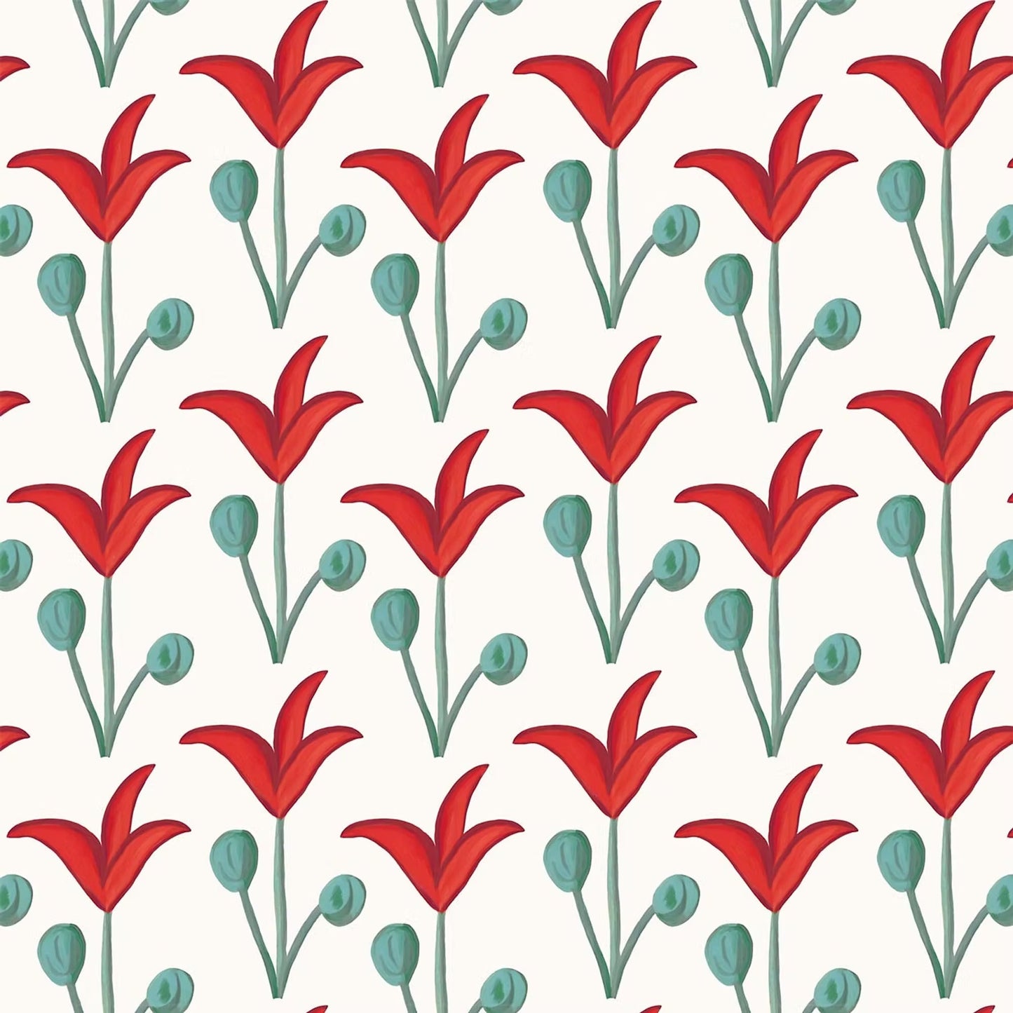 Spring Rhythm Wallpaper - Red - Ottoline - W/SPRH/101/3 - Premier Wallcovering