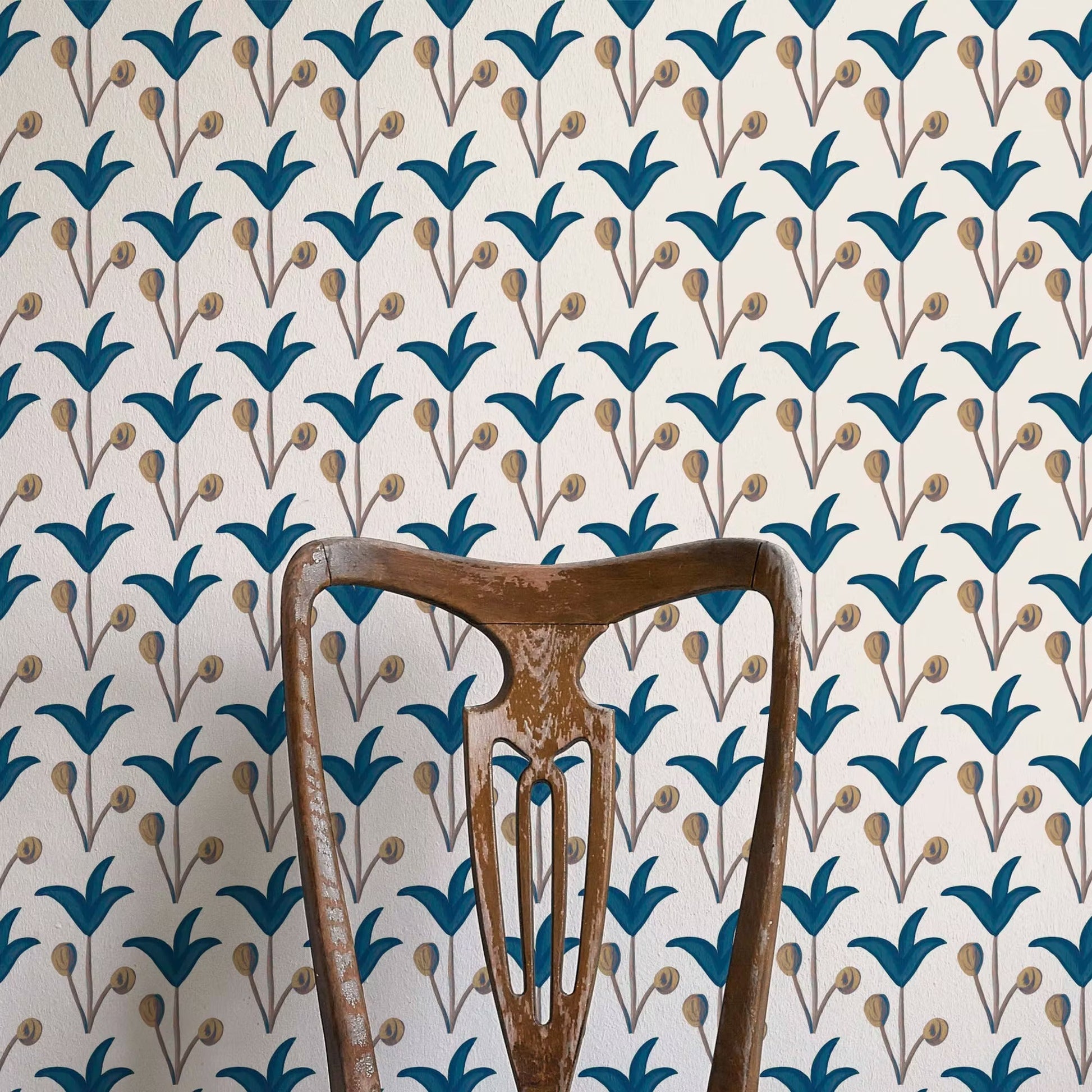 Spring Rhythm Wallpaper - Blue - Ottoline - W/SPRH/101/1 - Premier Wallcovering