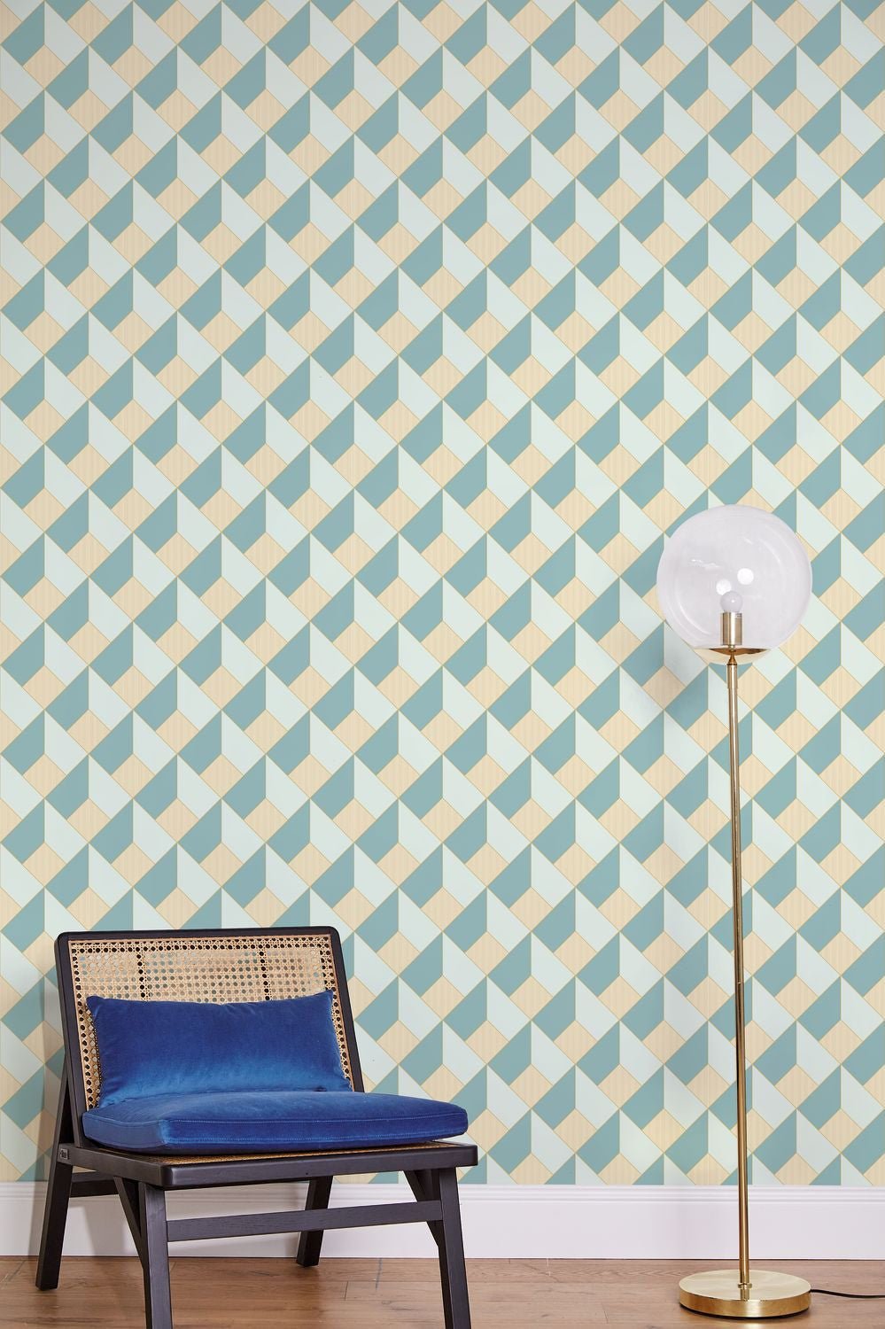 Square Wallpaper - Bleu Petrole - Caselio - 105096661 - Premier Wallcovering