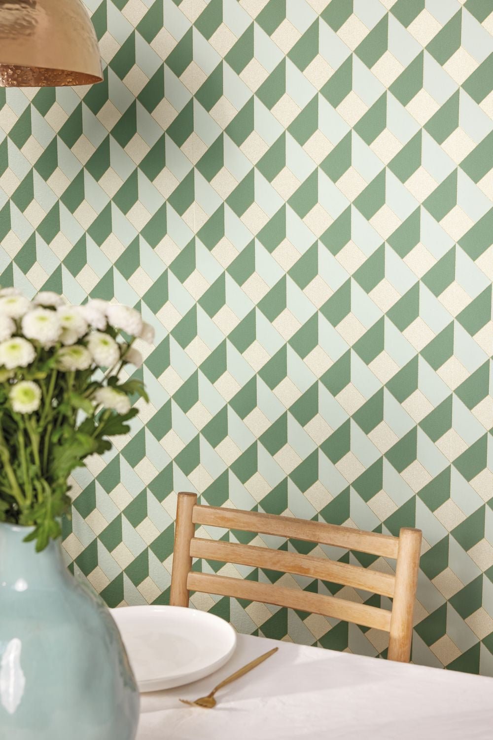 Square Wallpaper - Vert Herbier - Caselio - 105097934 - Premier Wallcovering