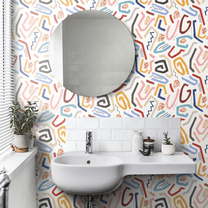 Squiggle Wallpaper - Lapis & Honey - Ohpopsi - ABS50126W - Premier Wallcovering
