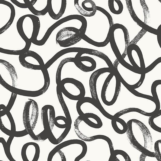 Squiggle Wallpaper - Black/White - Holden Décor - 13360 - Premier Wallcovering