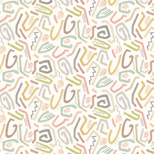 Squiggle Wallpaper - Laurel & Sand - Ohpopsi - ABS50124W - Premier Wallcovering