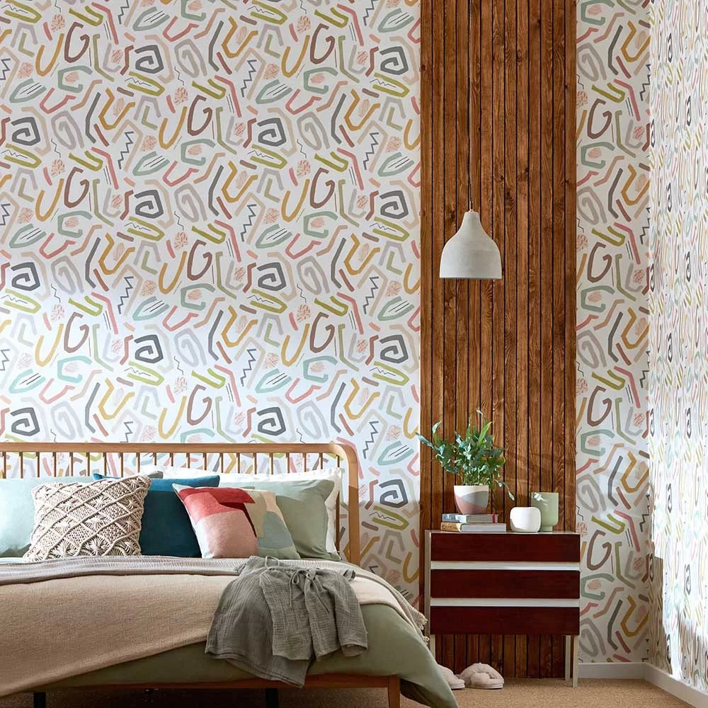 Squiggle Wallpaper - Laurel & Sand - Ohpopsi - ABS50124W - Premier Wallcovering