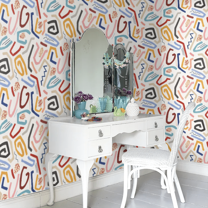 Squiggle Wallpaper - Lapis & Honey - Ohpopsi - ABS50126W - Premier Wallcovering