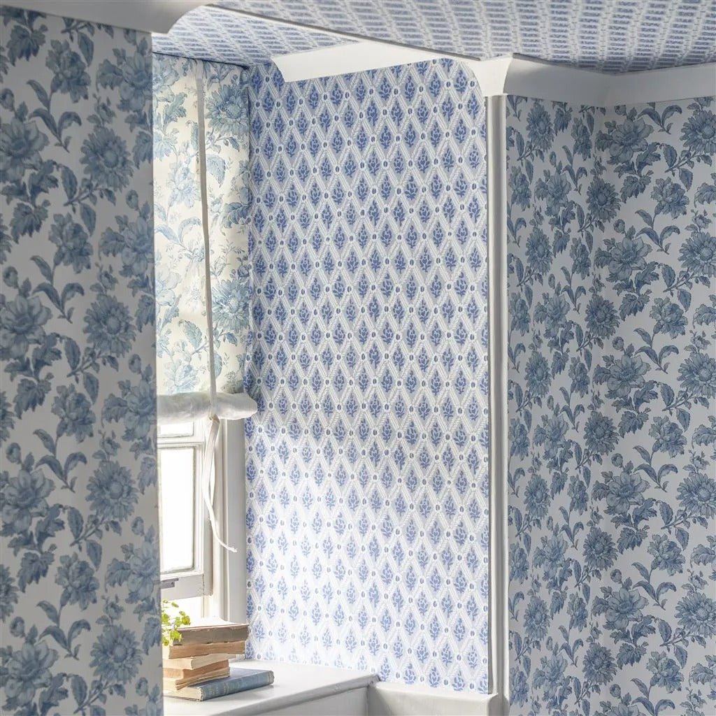 St John Street Trellis Wallpaper - Delft - English Heritage - PEH0003/05 - Premier Wallcovering