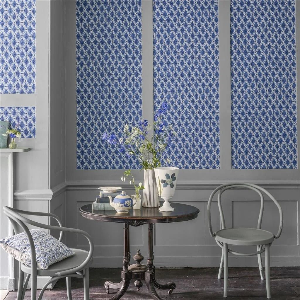 St John Street Trellis Wallpaper - Ink - English Heritage - PEH0003/07 - Premier Wallcovering