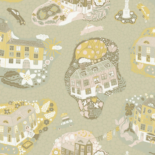 Staden Wallpaper - Greige - Midbec - 29008 - Premier Wallcovering