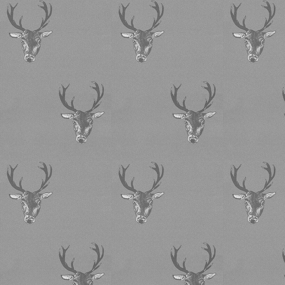 Stag Print Wallpaper - Grey - The Graduate Collection - 32824 - Premier Wallcovering