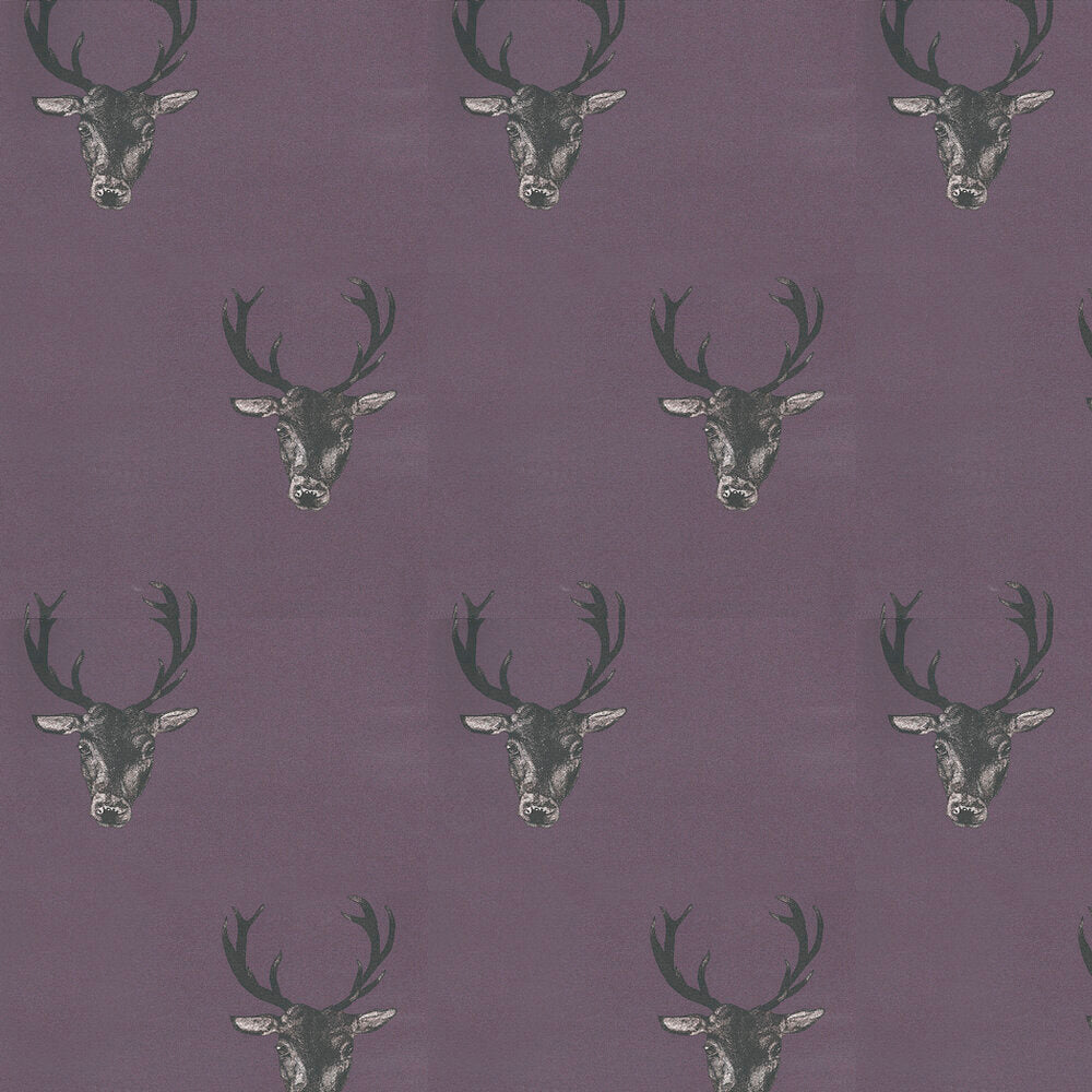 Stag Print Wallpaper - Plum - The Graduate Collection - 29492 - Premier Wallcovering