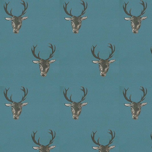 Stag Print Wallpaper - Teal - The Graduate Collection - 26220 - Premier Wallcovering