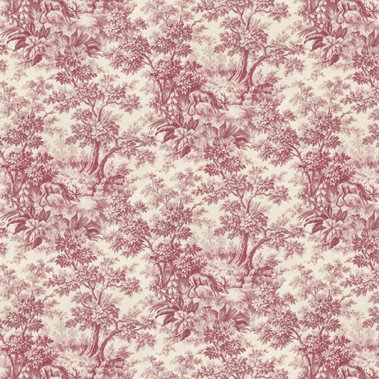 Stag Toile Wallpaper - Burgundy - Little Greene - 0284SGBURGU - Premier Wallcovering