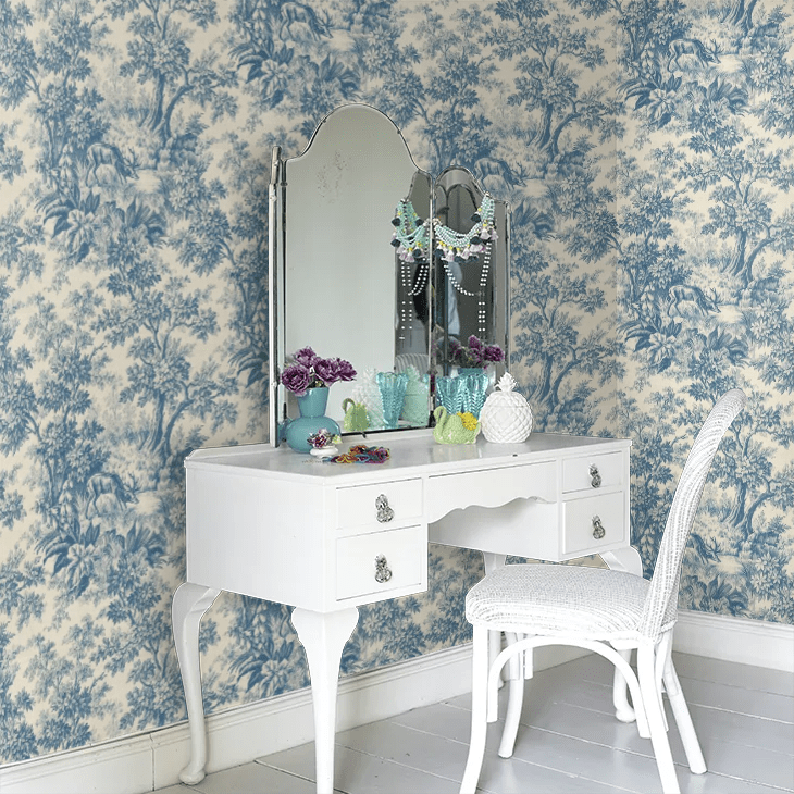 Stag Toile Wallpaper - Juniper - Little Greene - 0284SGJUNIP - Premier Wallcovering