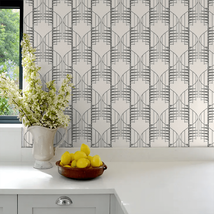 Staircase Wallpaper - White - Boråstapeter - 2283 - Premier Wallcovering