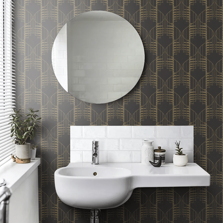 Staircase Wallpaper - Charcoal - Boråstapeter - 2284 - Premier Wallcovering