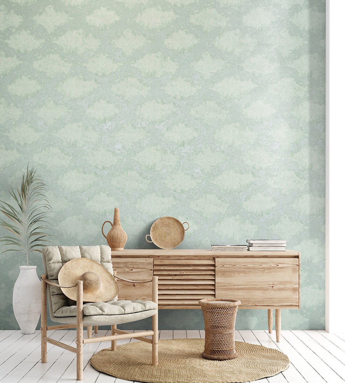 Stamped Crafted Wallpaper - Aqua - Hohenberger - 64984 - Premier Wallcovering