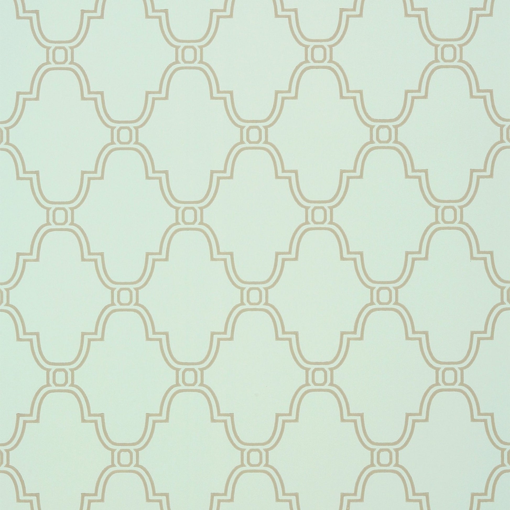 Stanbury Trellis Wallpaper - Linen on Aqua - Thibaut - T35120 - Premier Wallcovering