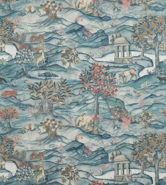 Stand Wood Wallpaper - Teal/Velvet Blue - ZDAR312855 - Zoffany - Premier Wallcovering