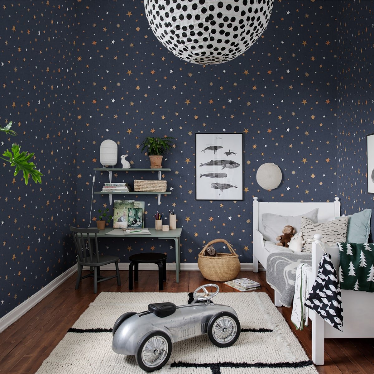 Stardust Wallpaper - Night - Rebel Walls - R18545 - Premier Wallcovering