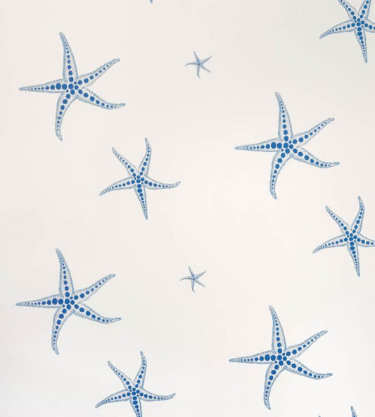 Starfish Wallpaper - Blue on Parchment - BG2200102 - Barneby Gates - Premier Wallcovering