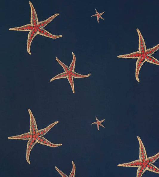 Starfish Wallpaper - Navy/Sienna - BG2200101 - Barneby Gates - Premier Wallcovering