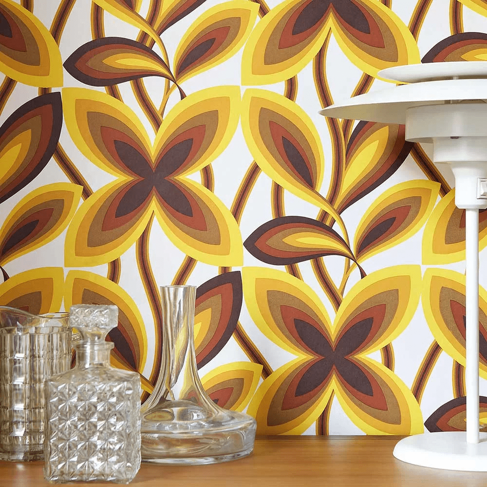 Starflower Wallpaper - Mustard Yellow - Little Greene - 0280STORIGI - Premier Wallcovering