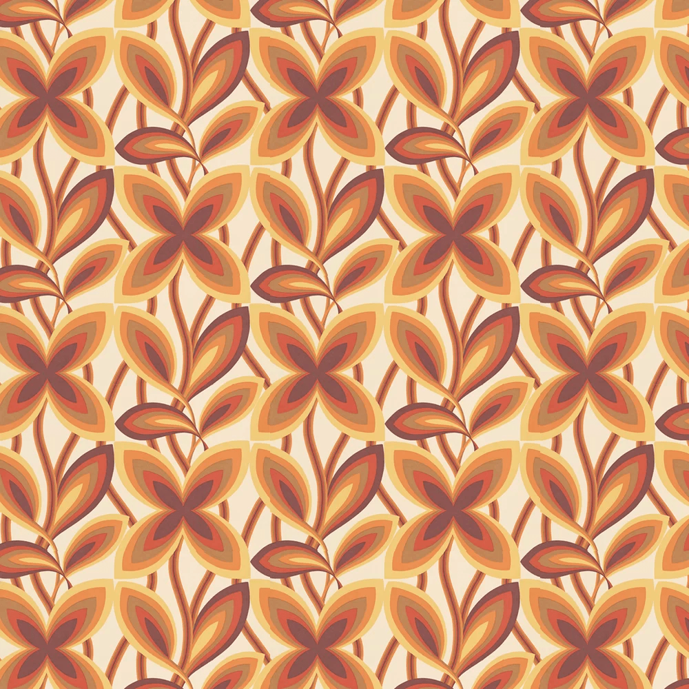 Starflower Wallpaper - Orange - Little Greene - 0280STMARIG - Premier Wallcovering
