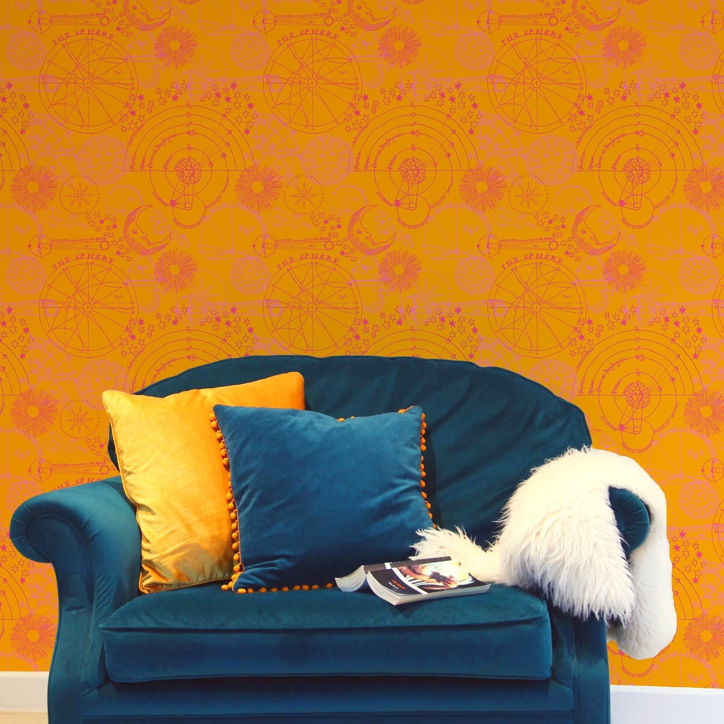 Stargazer Wallpaper - Orange - Fraiche - WP11001 - Premier Wallcovering