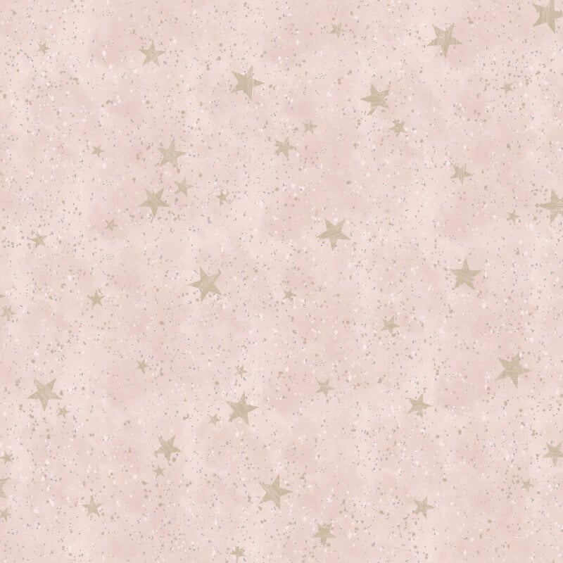 Starlight Stars Metallic Wallpaper - Pink/Gold - Crown - M1492 - Premier Wallcovering