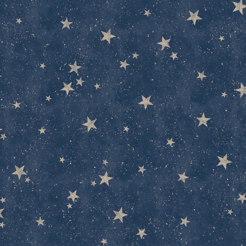 Starlight Stars Metallic Wallpaper - Navy/Gold - Crown - M1490 - Premier Wallcovering