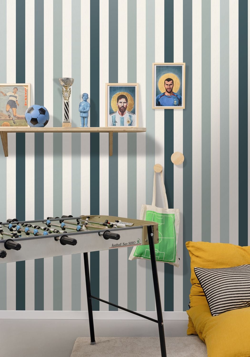 Stay Positive Wallpaper - Bleu Canard - Caselio - 103406066 - Premier Wallcovering