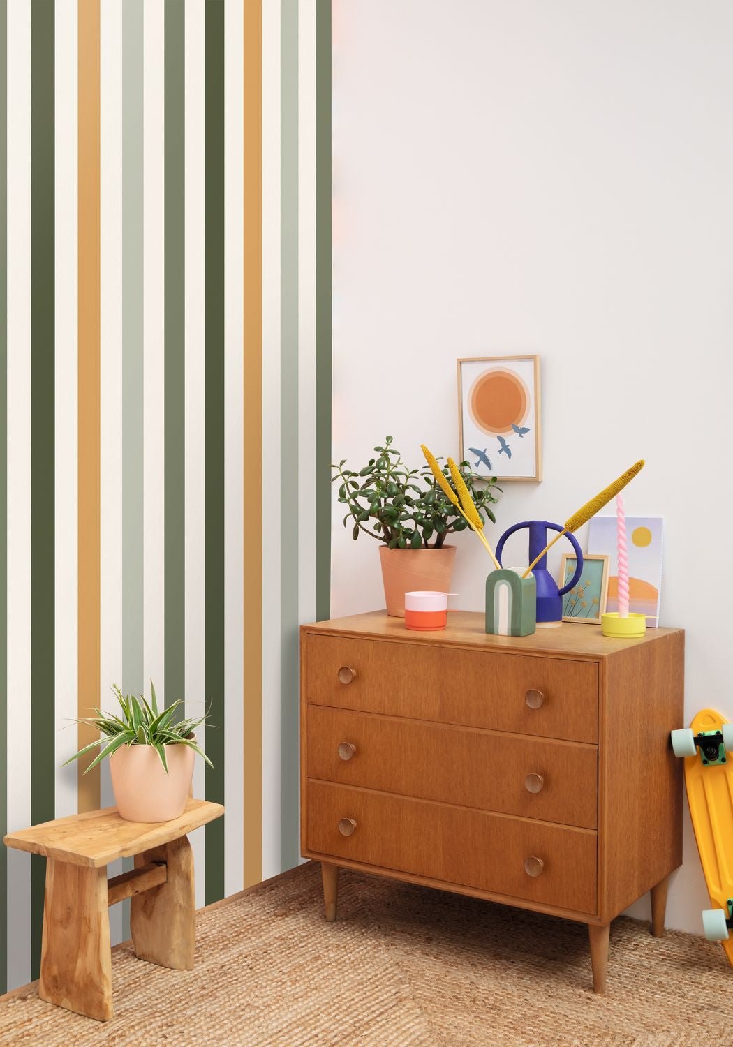 Stay Positive Wallpaper - Kaki - Caselio - 103407000 - Premier Wallcovering