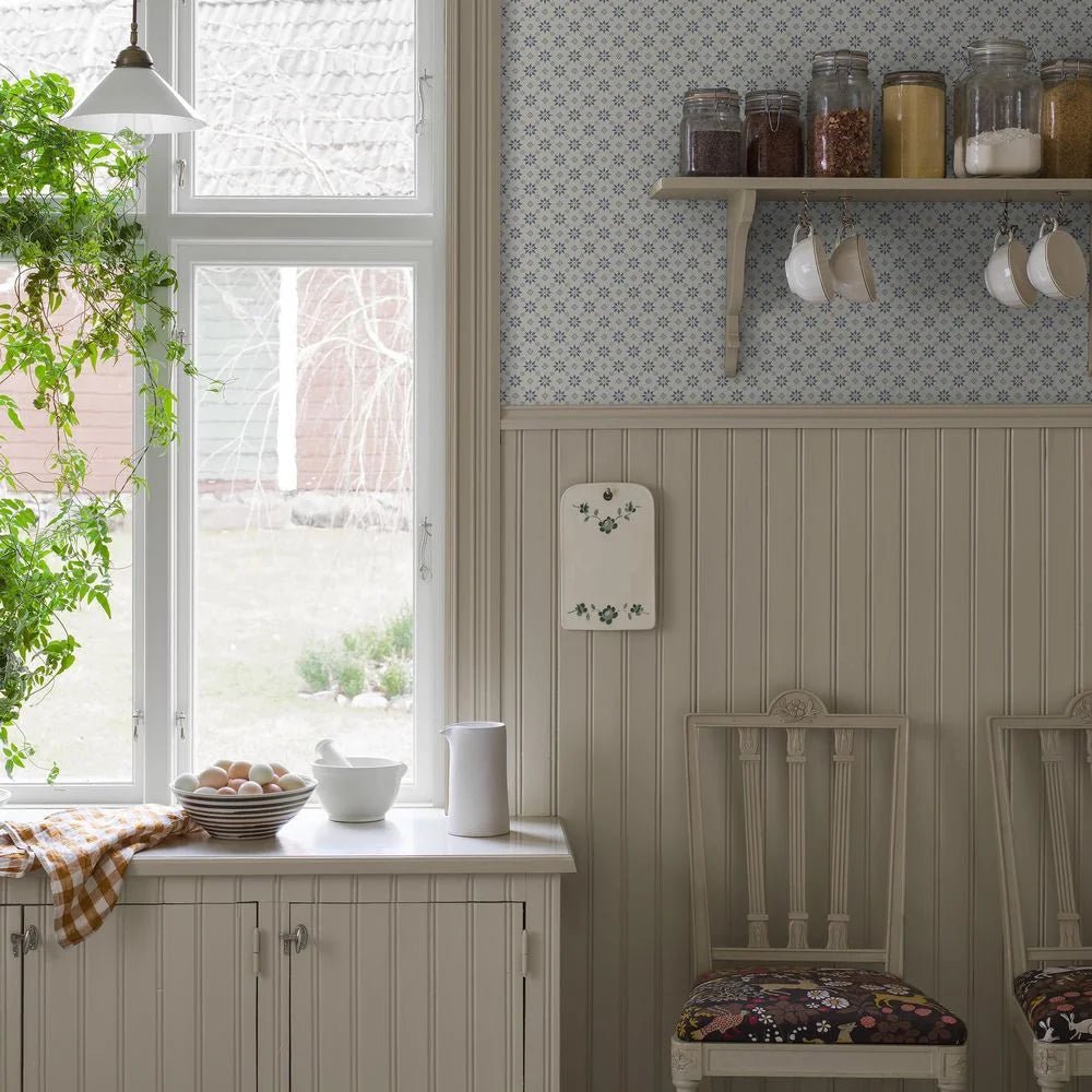 Stella Wallpaper - Blue - Boråstapeter - 8067 - Premier Wallcovering