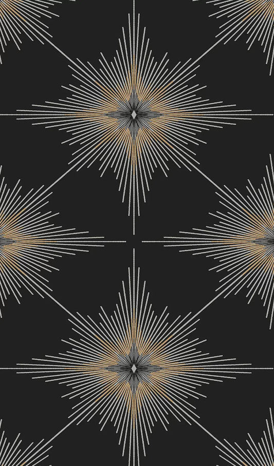 Stellar Geo Wallpaper - Ebony - NextWall - NW53000 - Premier Wallcovering