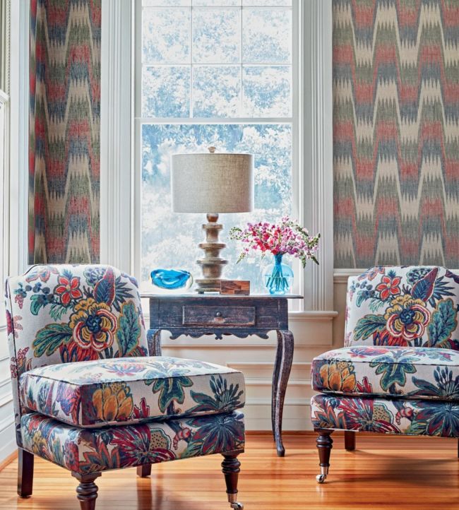 Stockholm Chevron Wallpaper - Slate Blue - Thibaut - T10241 - Premier Wallcovering