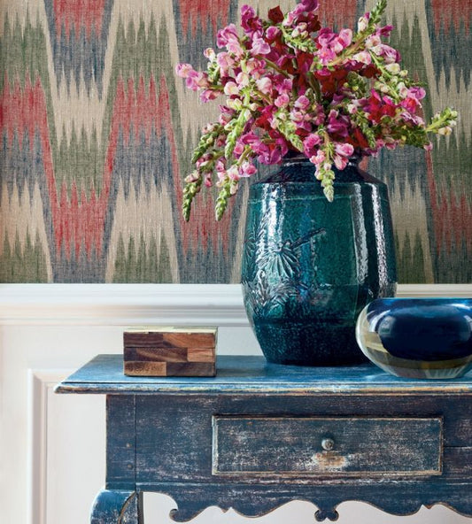 Stockholm Chevron Wallpaper - Blue - Thibaut - T10240 - Premier Wallcovering