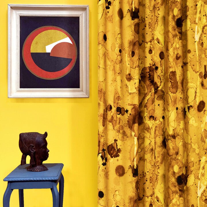 Storm Blotch Velvet Fabric - Yellow - Timorous Beasties - DIGI/SBLO/CE61/05 - Premier Wallcovering