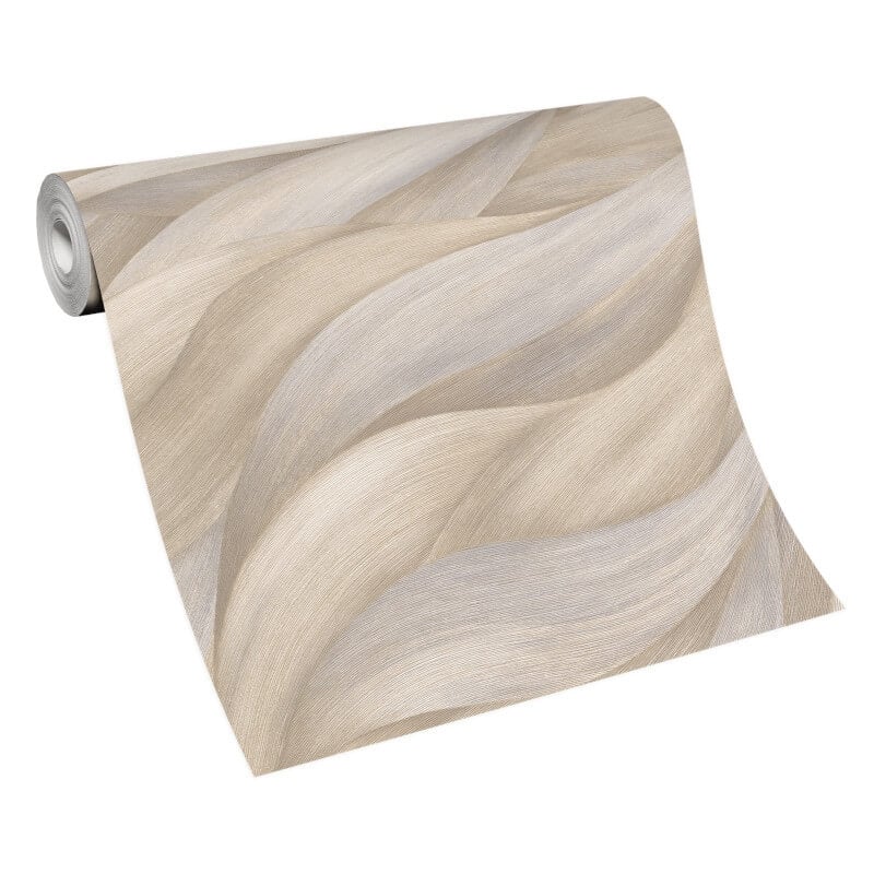 Stormy Lush Leaves Metallic Wallpaper - Beige - Erismann - 10257 - 02 - Premier Wallcovering