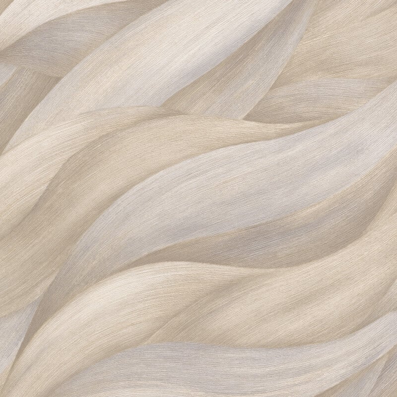 Stormy Lush Leaves Metallic Wallpaper - Beige - Erismann - 10257 - 02 - Premier Wallcovering