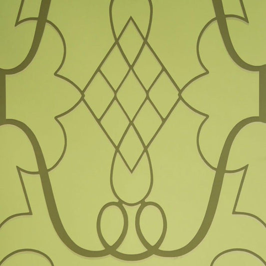 Stradivari Wallpaper - Green/Metallic - Nina Campbell - NCW4014 - 02 - Premier Wallcovering