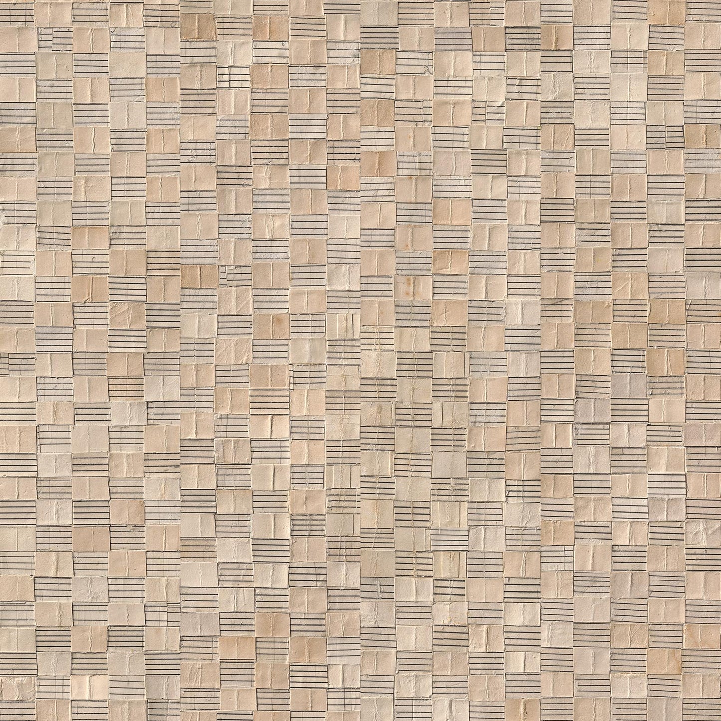 Striped Squares Remixed Wallpaper - Beige - NLXL - REM - 05 - Premier Wallcovering