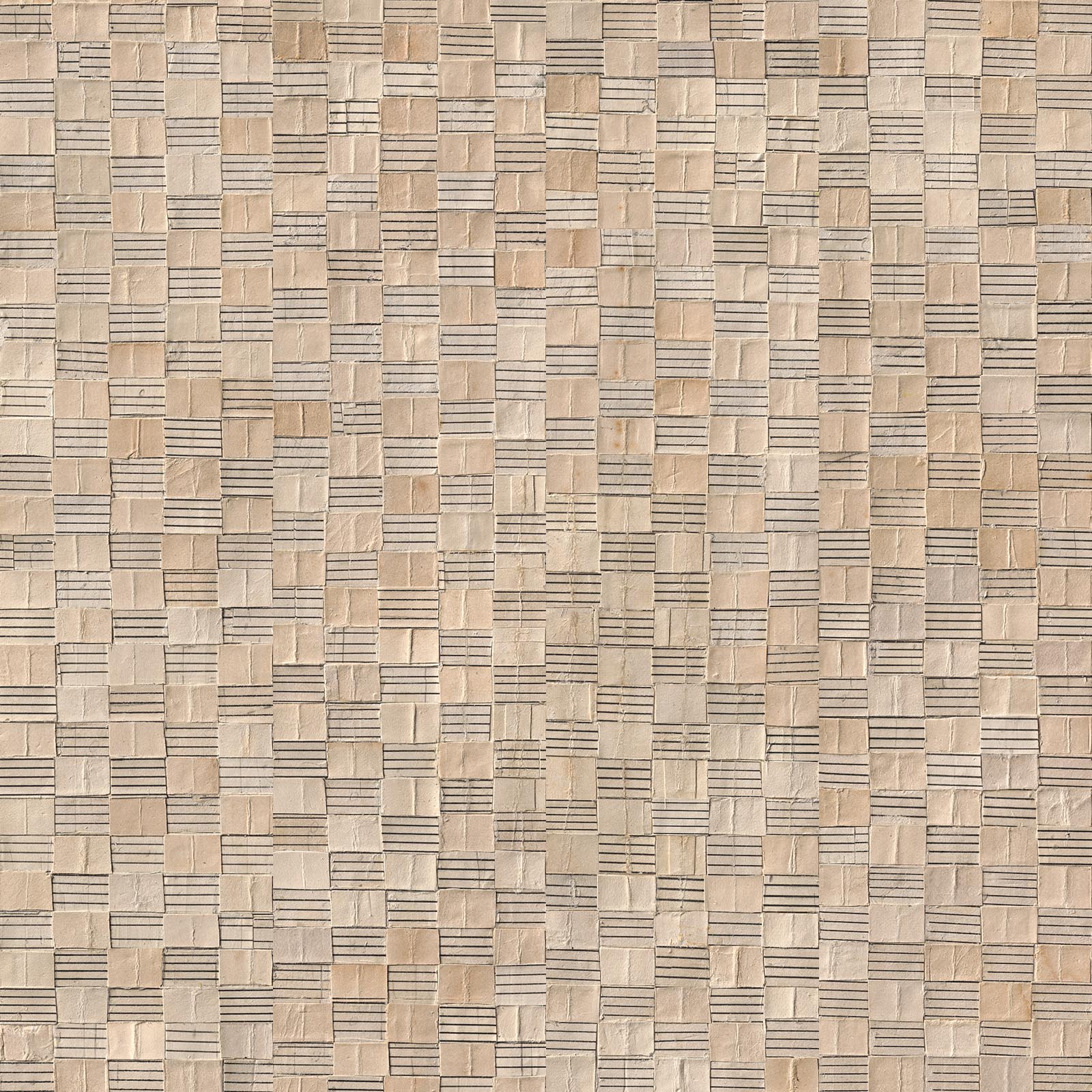 Striped Squares Remixed Wallpaper - Beige - NLXL - REM - 05 - Premier Wallcovering