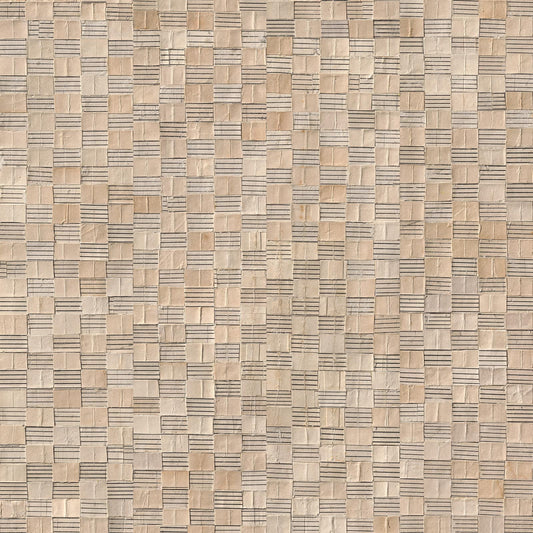 Striped Squares Remixed Wallpaper - Beige - NLXL - REM - 05 - Premier Wallcovering