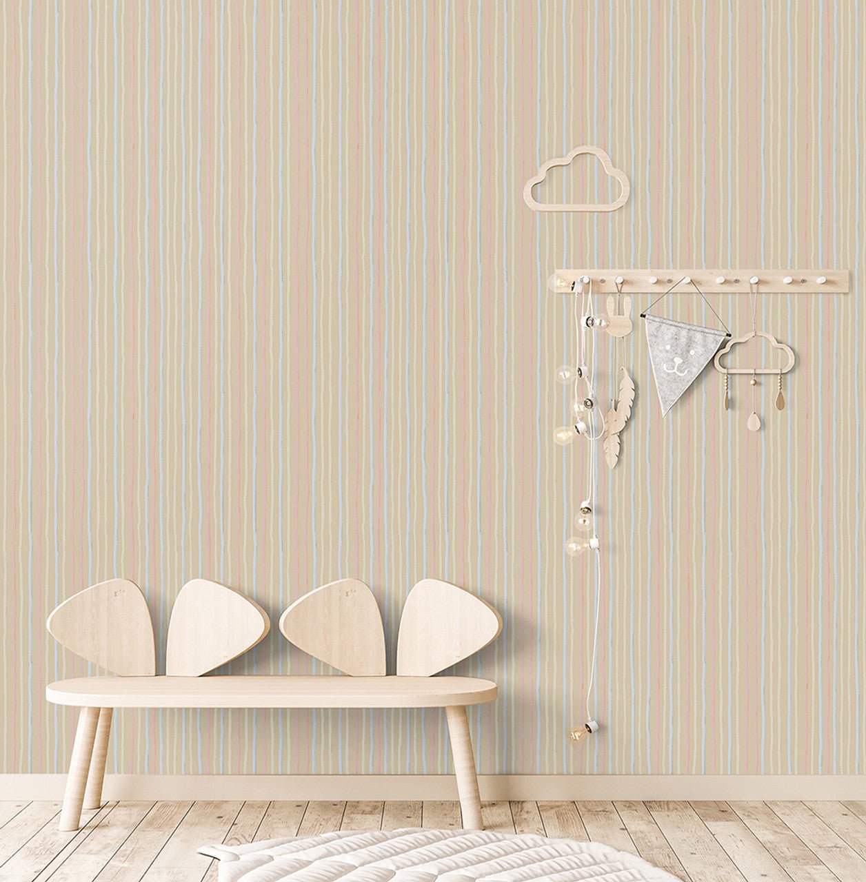 Stripes Great Kids Wallpaper - Beige - Hohenberger - 26849 - Premier Wallcovering